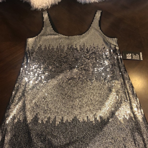 Silver Sequined Slip Dress by Express - Picture 12 of 15